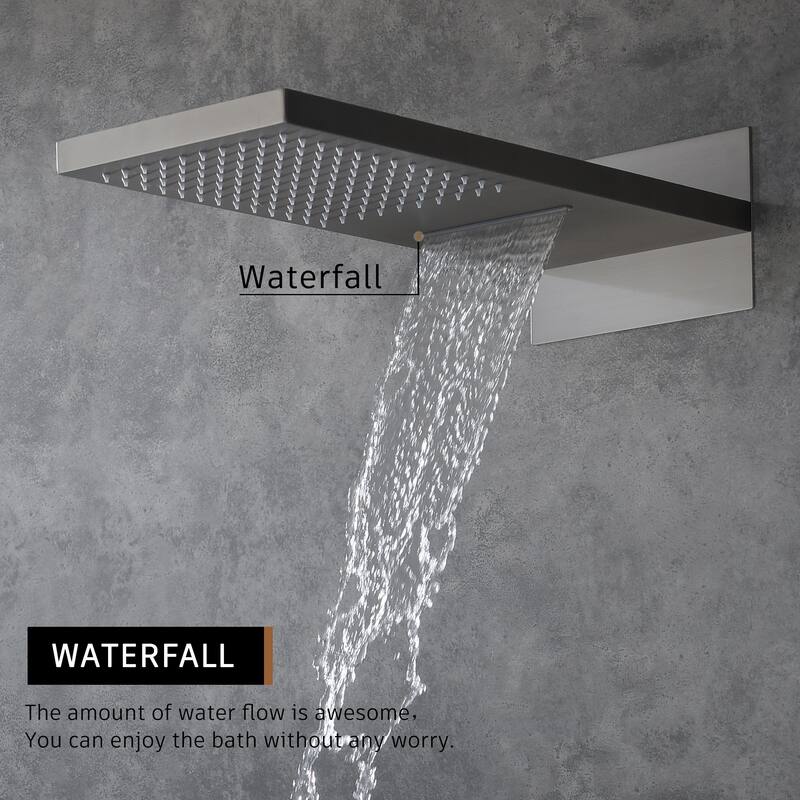 2-Spray 22-inch Wall Mounted Shower System With Handheld Shower Hand