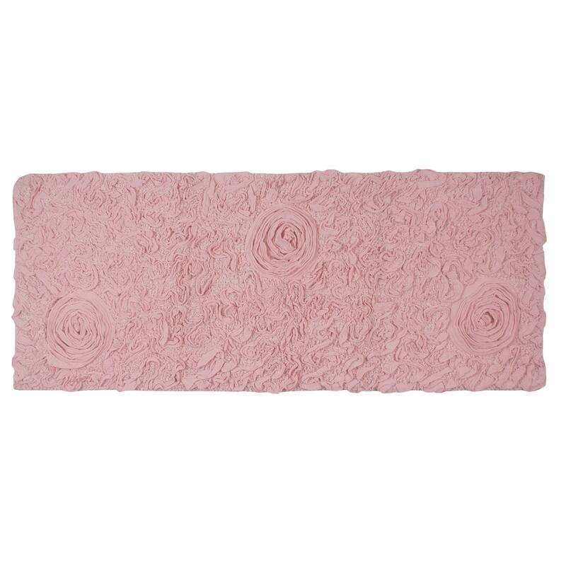 Bell Flower Bathroom Rug, Cotton Soft, Water Absorbent Bath Rug, Non Slip Shower Rug Machine Washable 21"x54" Runner