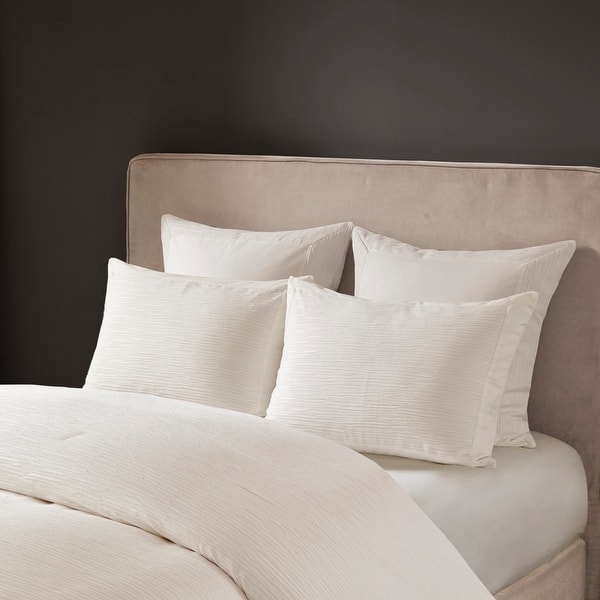 N Natori Hanae Cotton Blend Yarn Dyed 3 Piece Comforter Set 2-Color Option