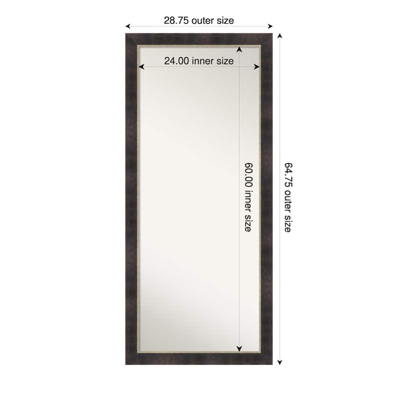Odin Non-Beveled Framed Full-Length Floor Leaner Mirror - Odin Antique Bronze - 29 x 65 in