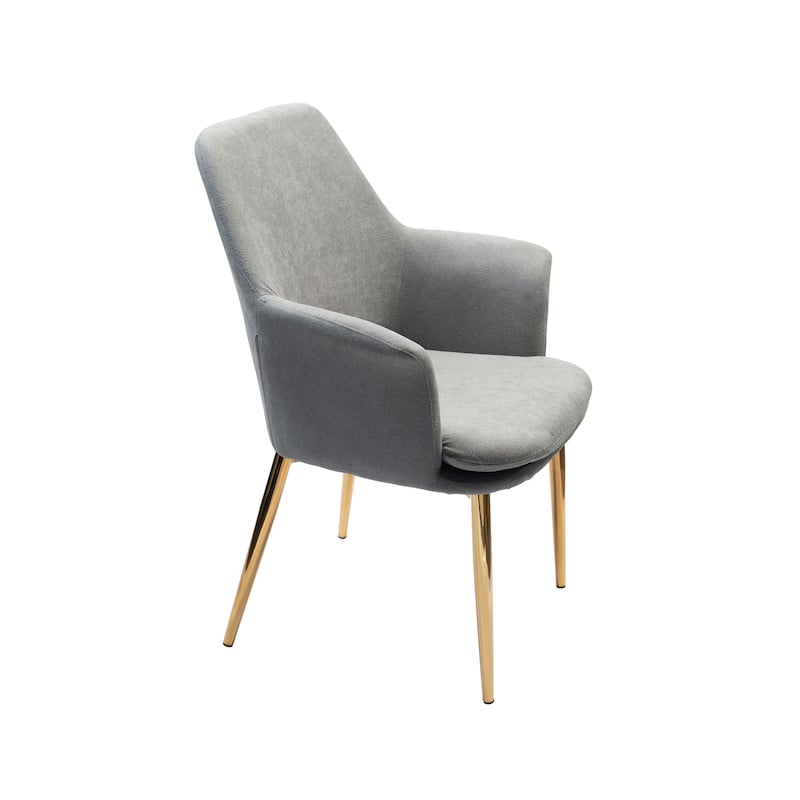 Porthos Home Dak Dining Chair with Armrests, Velvet, Gold Chrome Legs
