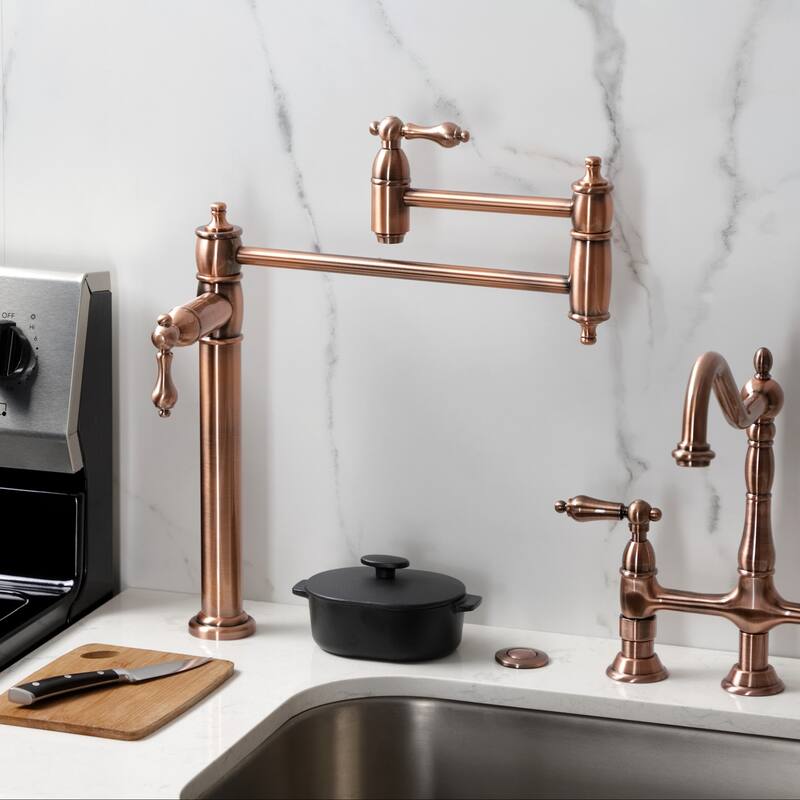 Kingston Brass Restoration Two-Handle 1-Hole Deck Mount Pot Filler Faucet