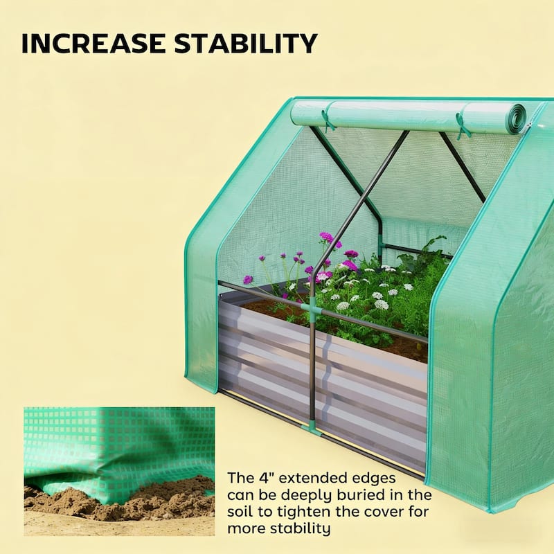 2-in-1 Raised Planter Greenhouse, Raised Garden Bed Planter Raised Bed
