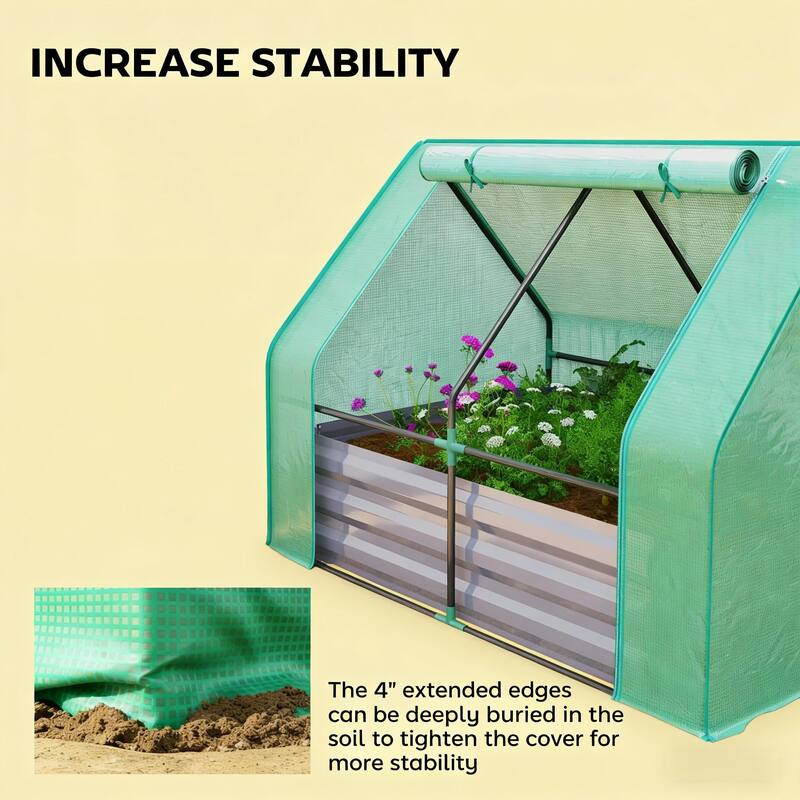 Portable Greenhouse Raised Garden Bed Open Bottom Design for Vegetable