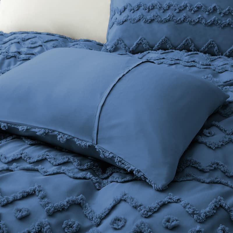Clipped Jacquard Geometric Duvet Cover & Pillowcase Set