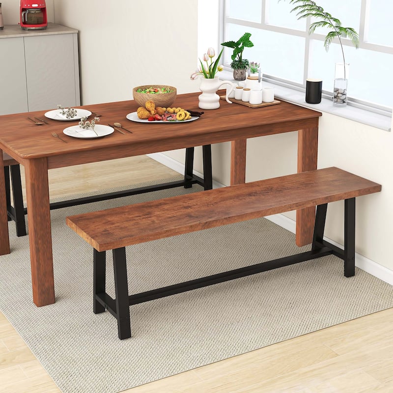 Costway 1/2 PCS 60" Dining Bench 3 Person Entryway Shoe Bench with