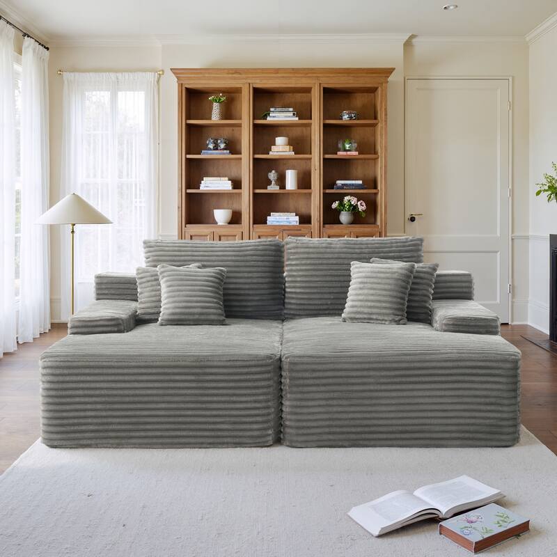 Cathy 82" W No Assembly Required Chaise Sofa Lounge Sectional Couch