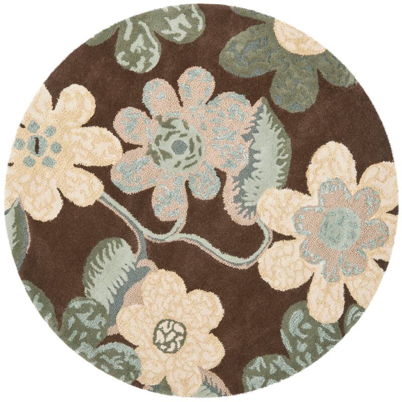 SAFAVIEH Handmade Bella Jeaninne Modern Floral Wool Rug