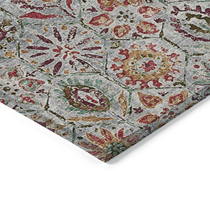 HomeRoots Floral Transitional Rectangle Outdoor Rug