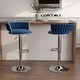 preview thumbnail 114 of 198, Modern Velvet Adjustable Swivel Bar Stools Set of 2 NavyBlue-Silver