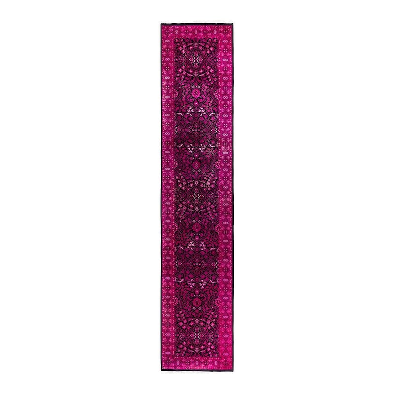Contemporary Overdyed Wool Hand Knotted Runner - 2' 6" x 12' 3"