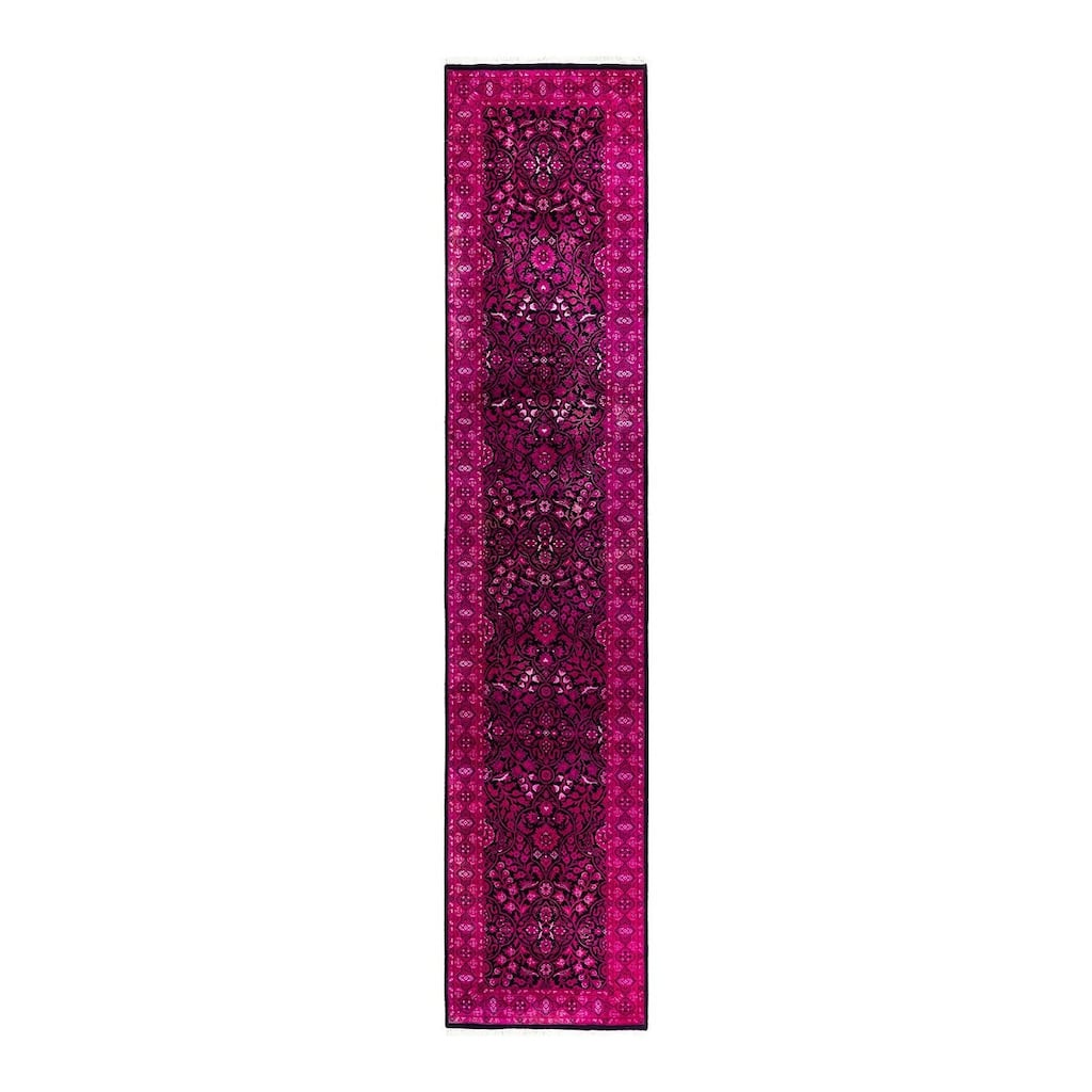 Contemporary Overdyed Wool Hand Knotted Runner - 2' 6" x 12' 3"