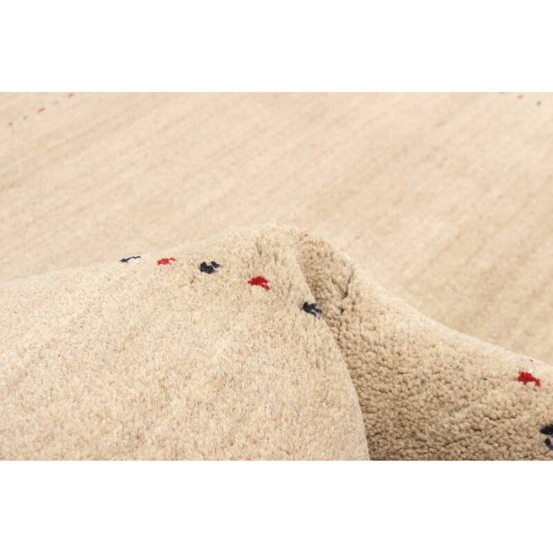 ECARPETGALLERY Hand Loomed Kashkuli Gabbeh Tan Wool Rug - 4'0 x 5'9