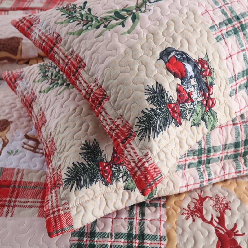 MarCielo Christmas Quilt Set Bedspread Set B021