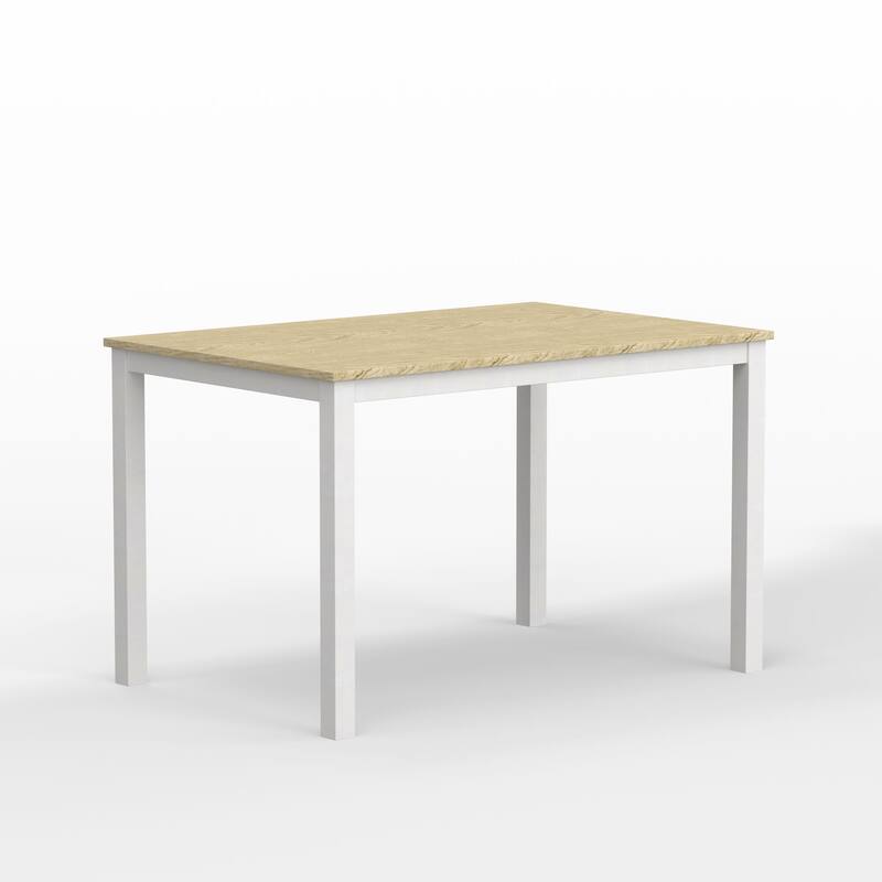 5-Piece Dining Set, 48" Rectangle Wood Table and Spindle Chairs