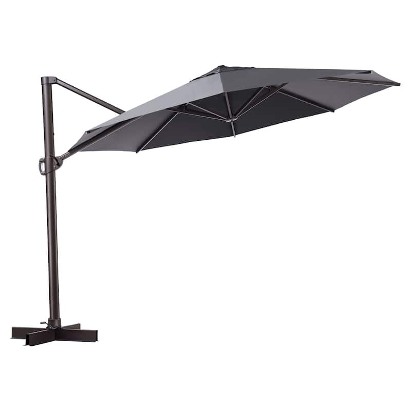 Pellebant Patio Cantilever Offset Umbrella 12 FT Round with No Base