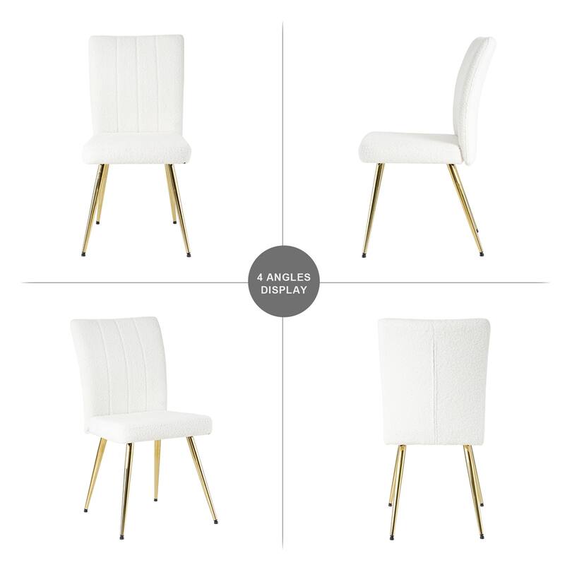 Modern Teddy Upholstered Dining Chair with Metal Legs (set of 4) - N/A