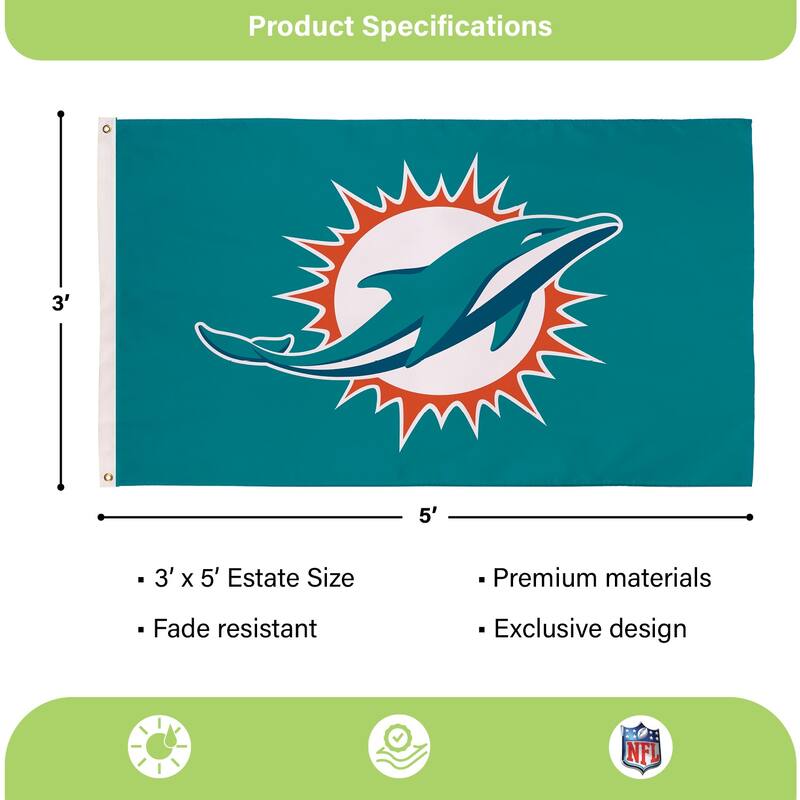 Jacksonville Jaguars Single Sided Flag w/ 2 Grommets, 3'x5'