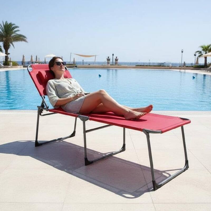 Tanning Chair with Face Hole, Folding Beach Lounge Chair for Outdoor Backyard Poolside,Beach, Patio