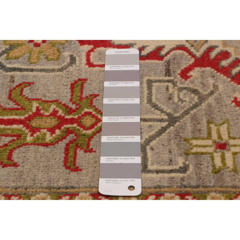 ECARPETGALLERY Hand-knotted Uzbek Ghazni Grey Wool Rug - 2'7 x 8'0