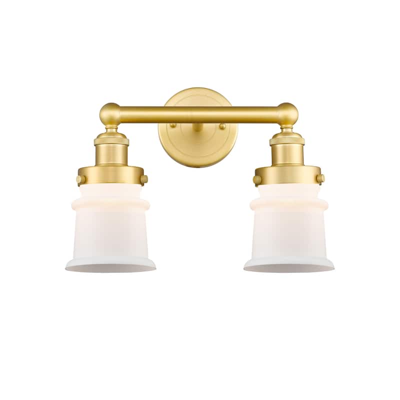Innovations Lighting 616-2W-11-14 Canton Vanity Canton 2 Light 14" - Satin Gold / Matte White