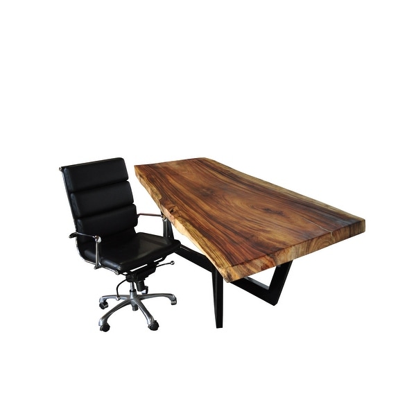 SOLIS Arbor Live Edge Solid Wood Slab Desk Set with Chair Bed