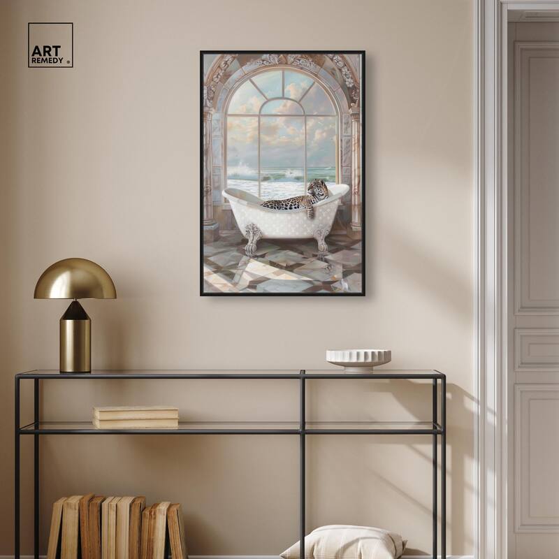 Jaguar Arch Bathroom Glam Canvas by Art Remedy