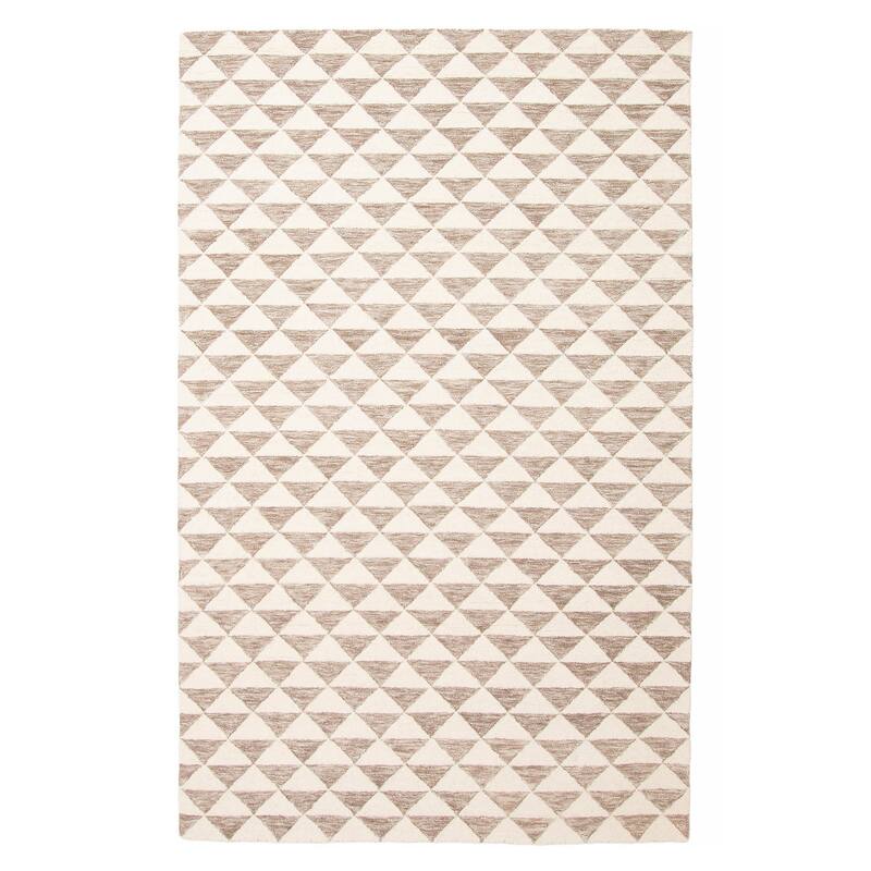 ECARPETGALLERY Hand Tufted Timeless Cream Wool Rug - 5'0 x 7'11 - Cream - 5'0 x 7'11
