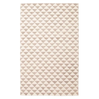 ECARPETGALLERY Hand Tufted Timeless Cream Wool Rug - 5'0 x 7'11