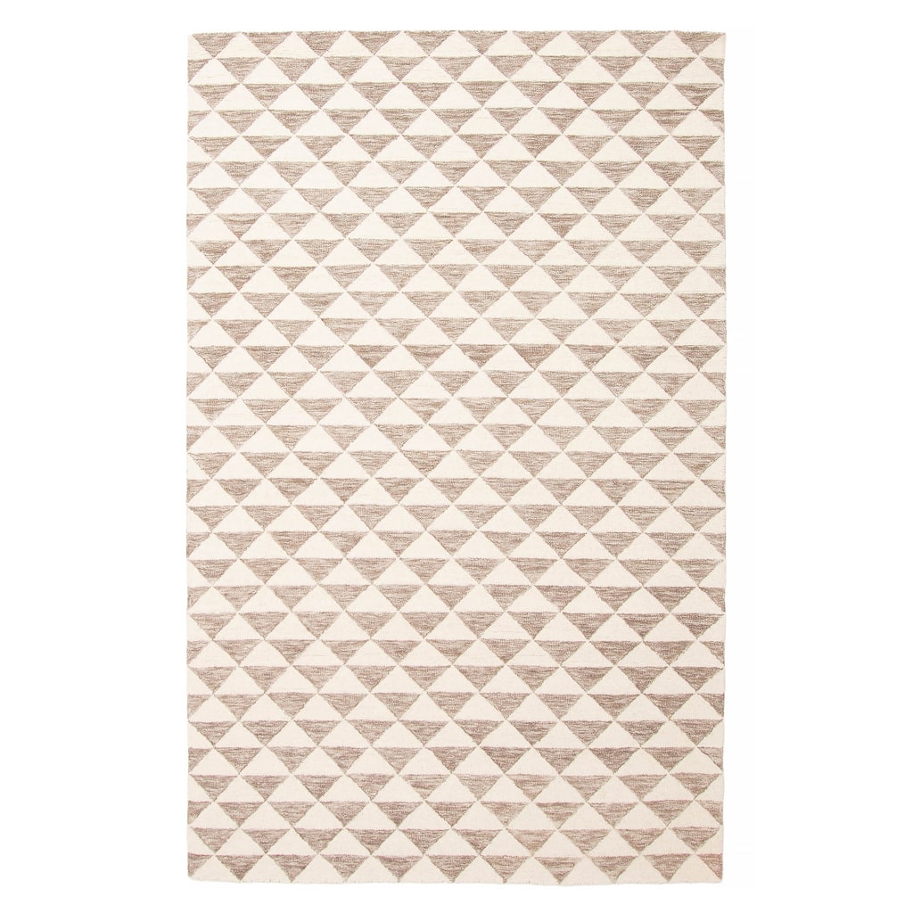 ECARPETGALLERY Hand Tufted Timeless Cream Wool Rug - 5'0 x 7'11