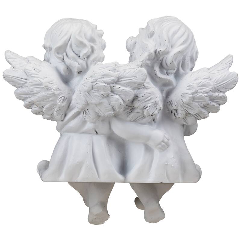 Sitting Boy and Girl Cherubs with Heart Statue - 6.75"