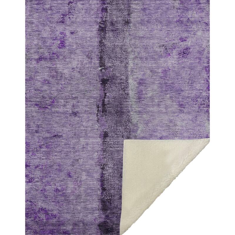 Premium Machine Washable Modern Contemporary Sherpa Throw Blanket