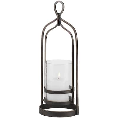 Uttermost 18041 Shepherd Glass and Iron Table Pillar Candle Holder