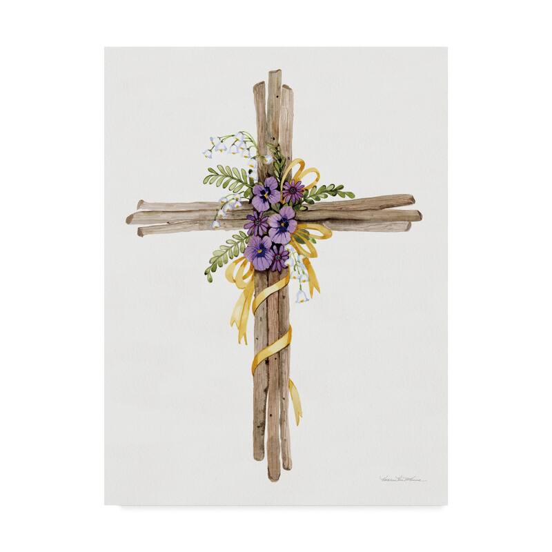 Kathleen Parr Mckenna 'Easter Blessing Cross I' Canvas Art