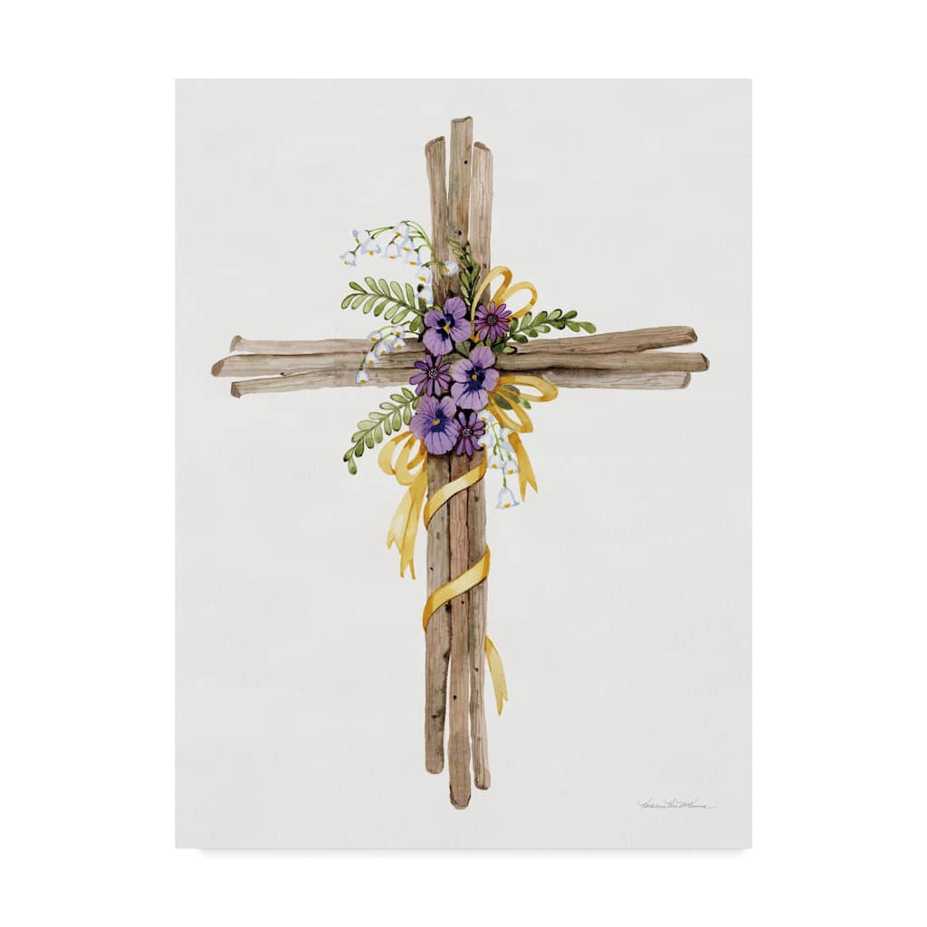 Kathleen Parr Mckenna 'Easter Blessing Cross I' Canvas Art
