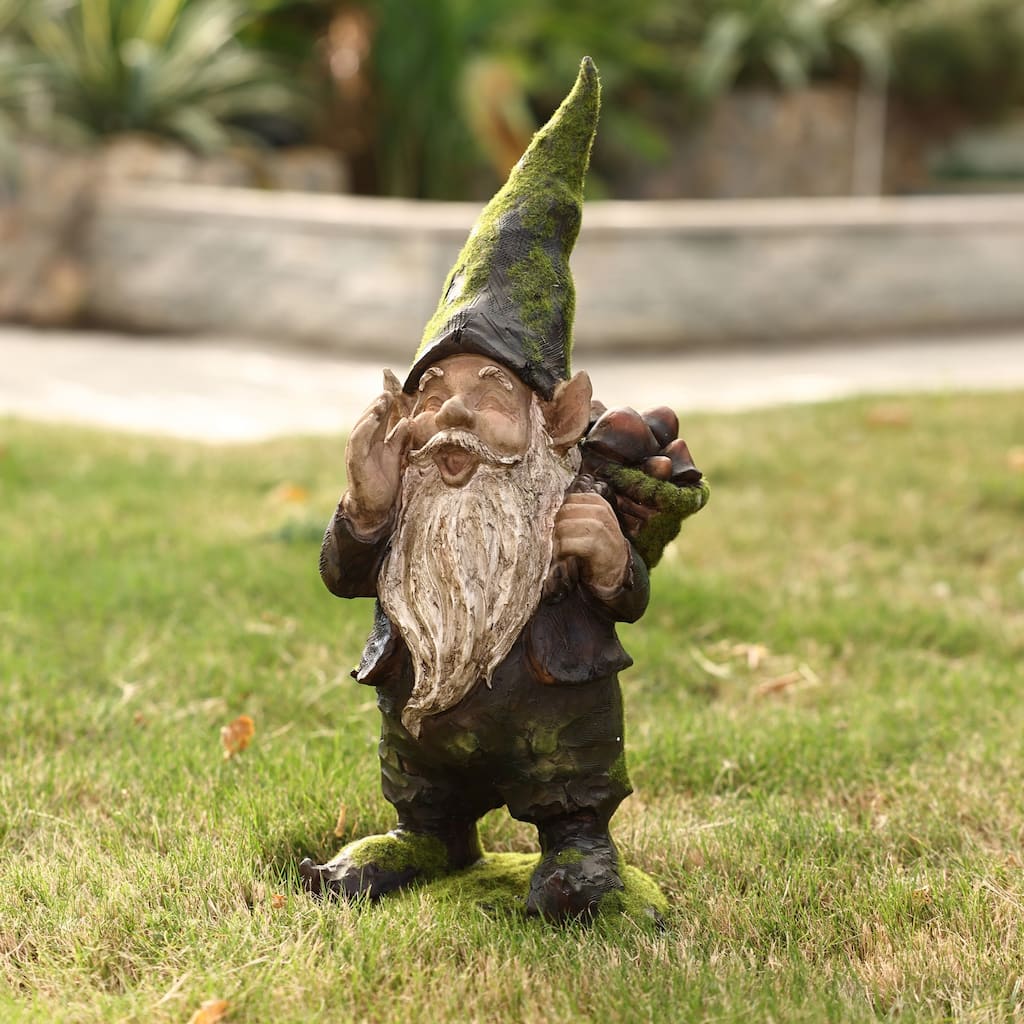 Calling All Gnomes Garden Sculpture Resin Statue, Indoor and Outdoor