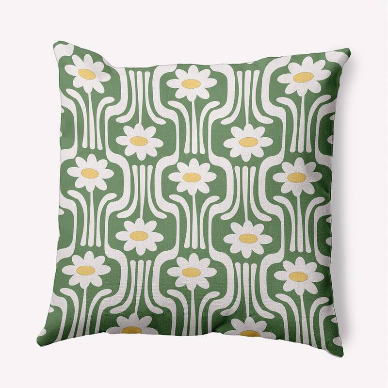 Daisys and Squiggles Indoor/Outdoor Throw Pillow - Edamame - 16" x 16"