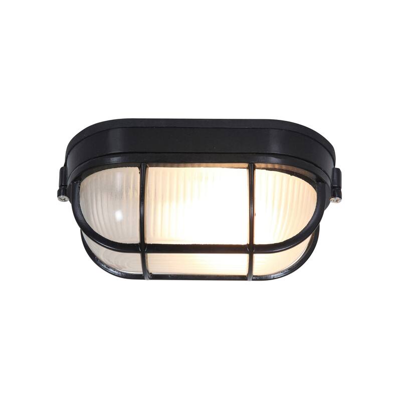 Access Lighting Nauticus Dual Mount - Wet Location Bulkhead - Black Finish - Frosted Glass Shade - Incandescent