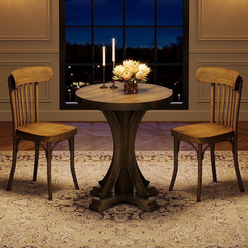 23" Solid Wood Pedestal Dining Table