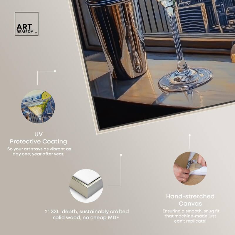 Classy Drink in NYC Canvas by Art Remedy