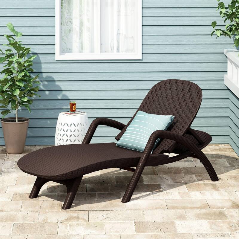 Outdoor Polypropylene Resin Recliner with Armrests
