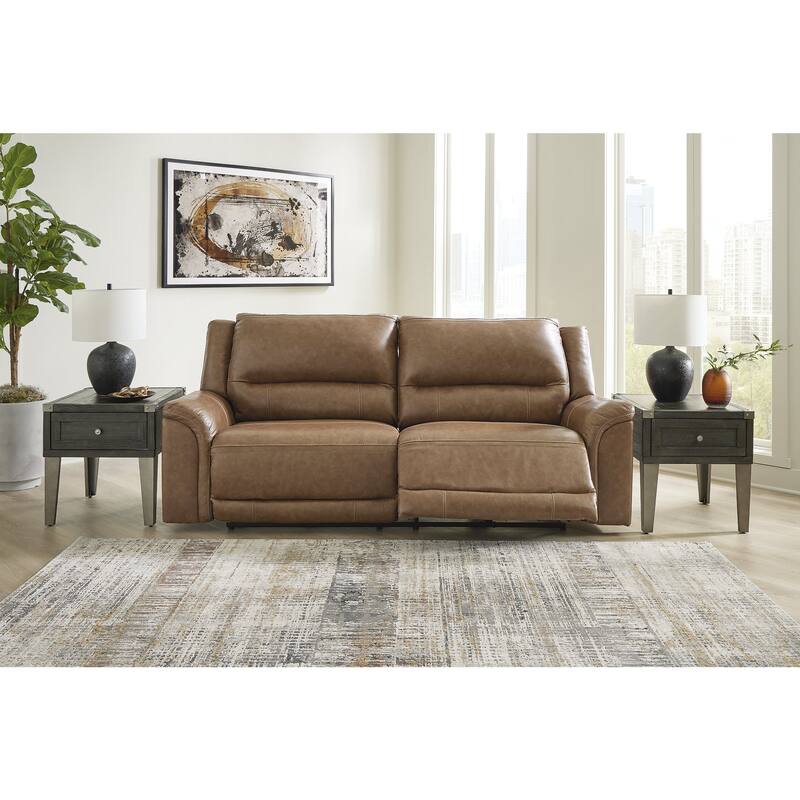 Signature Design by Ashley Trasimeno Caramel Power Reclining Sofa - 92" W x 40" D x 42" H