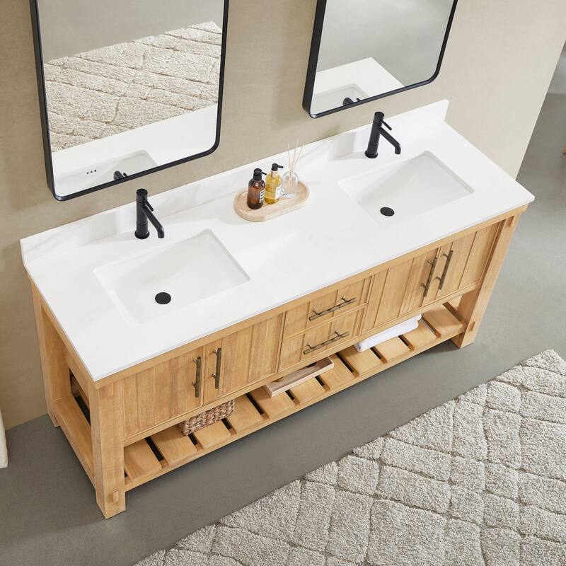 Paris Bath Vanity, Quartz Stone Top without Mirror
