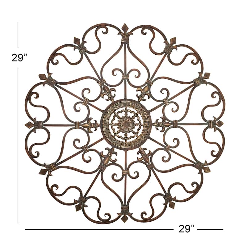 Metal Scroll Wall Decor - Brown - Roche River Decor