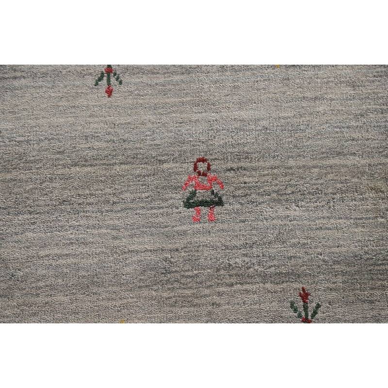 Tribal Gabbeh Area Rug Hand-Knotted Wool Carpet - 7'10"x 9'8"