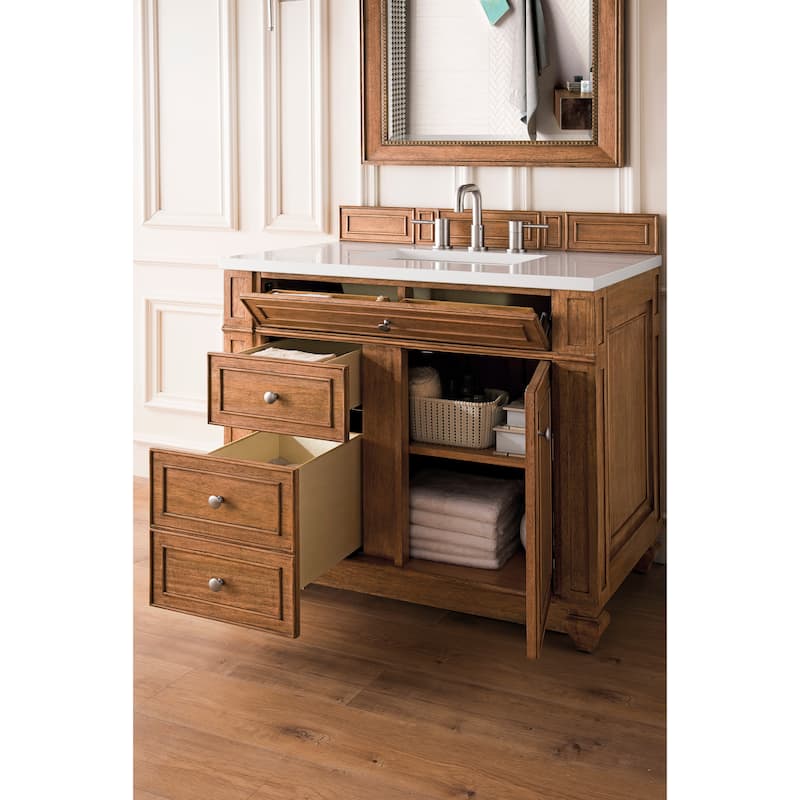 James Martin Vanities Bristol 36" Single Vanity, Saddle Brown