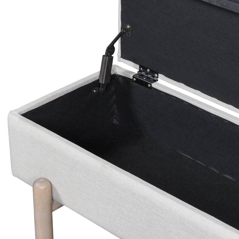 Farmhouse Storage Bench Shoe Rack Bench with Hidden Compartment