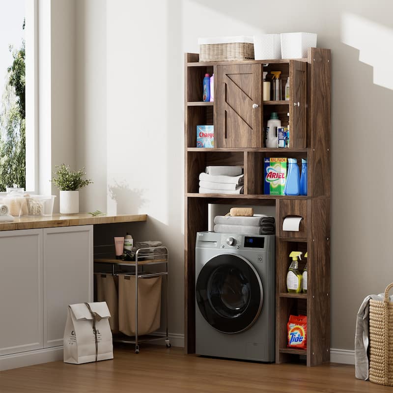 Over-The-Toilet Storage Cabinet – 2-Door Bathroom Organizer with Tissue Holder