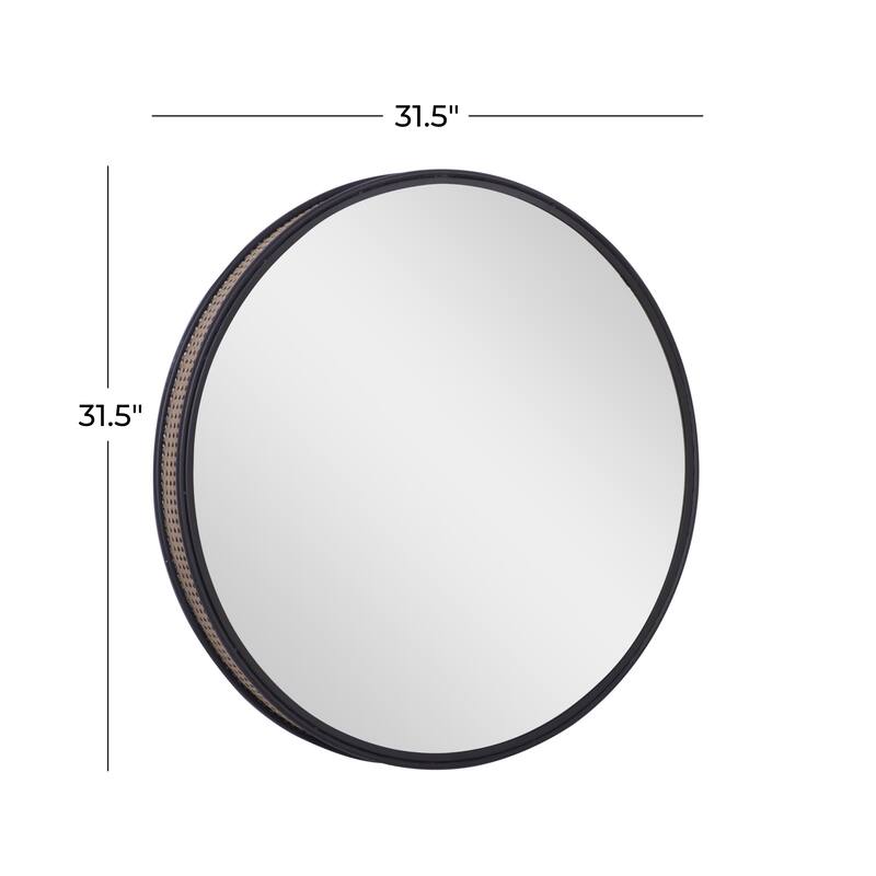 Metal Wall Mirror with Thin Frame - Black or Brown - Roche River Decor