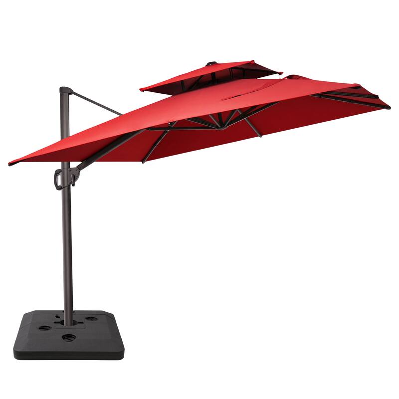 11 x 9 ft Patio Cantilever Offset Umbrella with Base Stand